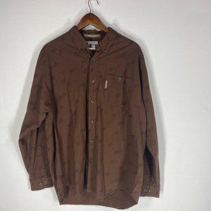 Columbia Brown River Lodge Button Front Shirt Sz L